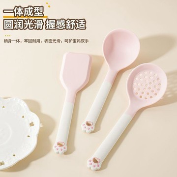 拜格硅膠鍋鏟食品級不粘鍋專用鏟子耐高溫家用湯勺炒菜鏟漏勺套裝