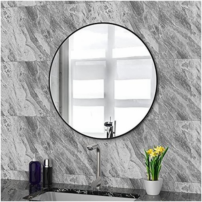 Anyhi 壁掛け鏡 浴室鏡 玄関鏡 丸型 壁式 鏡 洗面 玄関 おしゃれミラー ウォールミラー 壁飾り 化粧 メイク ブラック 円形直径60cm 通販 Lineポイント最大0 5 Get Lineショッピング