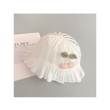 嬰兒胎帽春夏季薄款女寶寶可愛櫻桃帽子初生新生兒單層透氣空頂帽