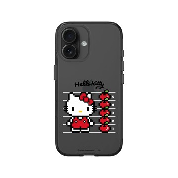 iPhone 16 Clear (相機按鈕) 酷墨灰 - 三麗鷗-Hello Kitty - Pixel Art