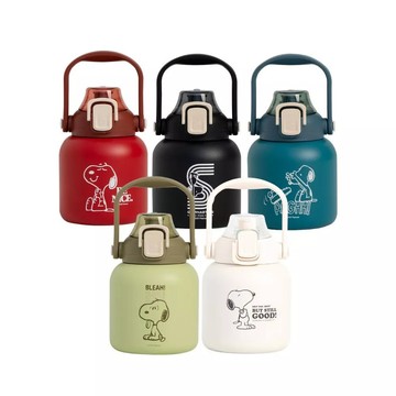 SNOOPY 304不鏽鋼保溫瓶 800ml 保溫杯 保冰杯 吸管杯 水壺