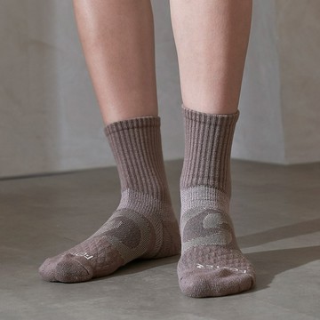 【FOOTER除臭襪】環形360度減壓中筒襪(T93-棕色)