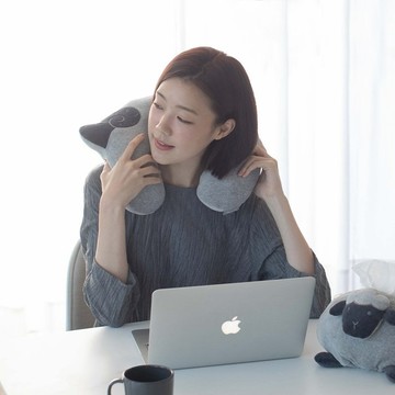 黑鼻羊頸枕-迷霧灰