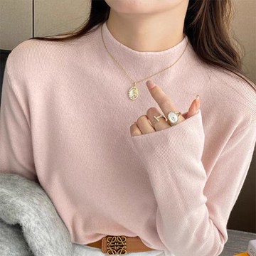 任-【10衣綾】韓系時尚修身半高領針織上衣(百搭/透氣/舒適/9色可選/M-XL/KDTQ-242)