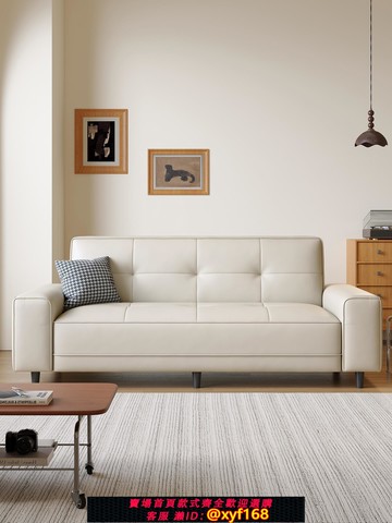 {可打統編 保固一年}2025新款貓抓皮沙發客廳小戶型簡約現代直排公寓租房雙三人布沙發
