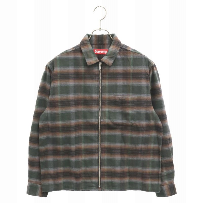 SUPREME シュプリーム 24SS Shadow Plaid Flannel Zip Up Shirt シャドウ プレイド フランネル ジップ長袖 シャツ マルチカラー | LINEブランドカタログ