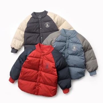 90白鴨絨兒童輕便羽絨服 男童女童棒球領外套 中小童冬款