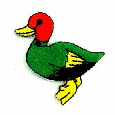 アイロンワッペン　ミニワッペン　ワッペン　刺繍ワッペン　鳥　トリ　鴨　アイロンで貼れるワッペン