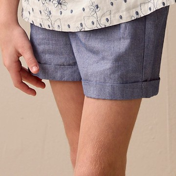PIPPY優雅休閒純棉短褲 藍-145