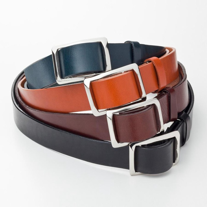 Ramuda 日本製 レザーベルト 30mm幅 タンポナート調 メンズベルト