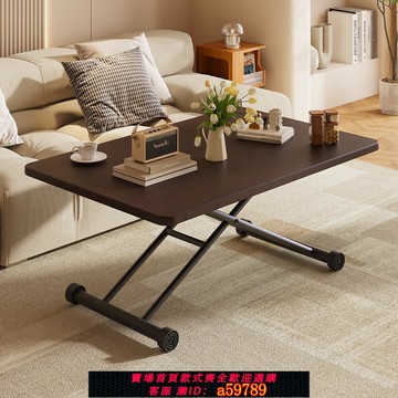 【全網低價 可打統編】折疊茶幾小桌子可折疊升降桌子家用餐桌長方形小戶型出租房吃飯桌