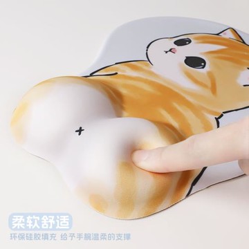 貓咪屁屁鼠標墊護腕墊可愛護手腕墊硅膠3d女生辦公室手腕托護防滑