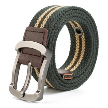 戰術皮帶男女通用針扣皮帶休閑編織帶孔韓版打孔工裝帆布戶外腰帶
