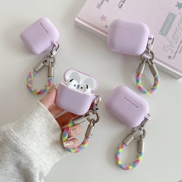 薰衣草紫 矽膠保護套 適用AirPods 4代 Pro3 3代保護殼 Pro2蘋果耳機殼 1/2代耳機套 矽膠套 附掛繩