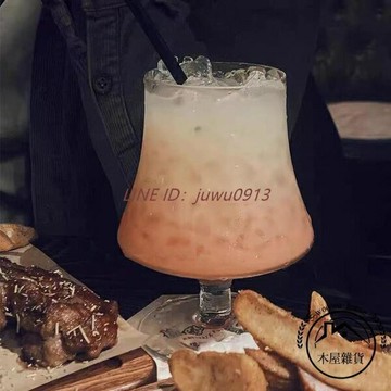 玻璃杯飲料杯氣泡水杯高腳簡約矮胖杯【木屋雜貨】