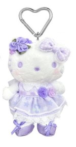 【震撼精品百貨】Hello Kitty 凱蒂貓~日本三麗鷗sanrio KITTY造型絨毛娃娃吊飾-紫花*72669