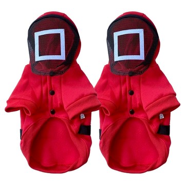 SassyDog 單層刷毛寵物衣 管理員  16  紅色  2件