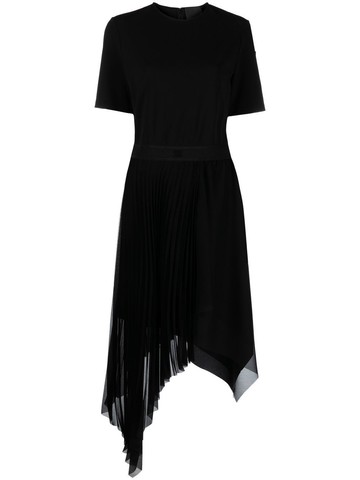 Givenchy Jersey And Georgette Pleated Midi Dress