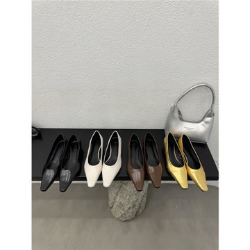 女百搭淺口軟皮法式純色工作鞋2025春秋新款4季單鞋尖頭平底鞋