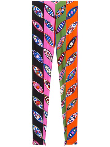 PUCCI - abstract-print leggings - women - Polyamide/Elastane - L - Blue