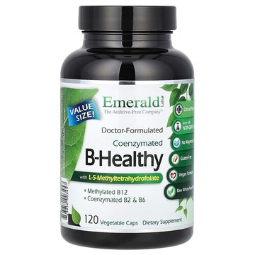 Emerald Laboratories, 含 L-5-甲基四氫葉酸的輔酶化 B-健康配方，120 素食膠囊