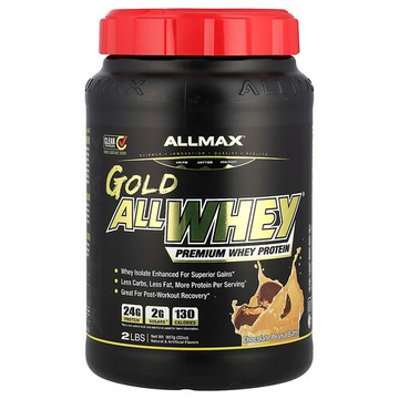 ALLMAX, AllWhey Gold, 乳清蛋白+分離乳清蛋白，巧克力花生醬，2磅（907克）