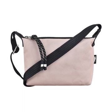 LONGCHAMP LE PLIAGE ENERGY白字LOGO再生尼龍拉鍊肩背包(小/山楂紅)