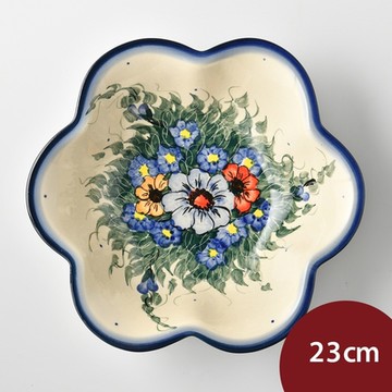 波蘭陶 藤蔓隨花系列 花型深盤 23cm 波蘭手工製