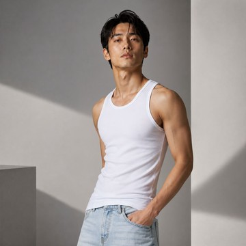 【MORINO】經典素色運動背心_白色 MO5110型男 潮男 健身 男背心 布料舒適透氣，貼身不緊身 LUCAS聯名款