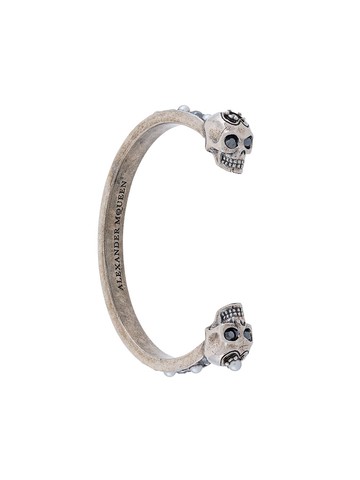Alexander McQueen - skull cuff bracelet - women - Brass - S - Metallic
