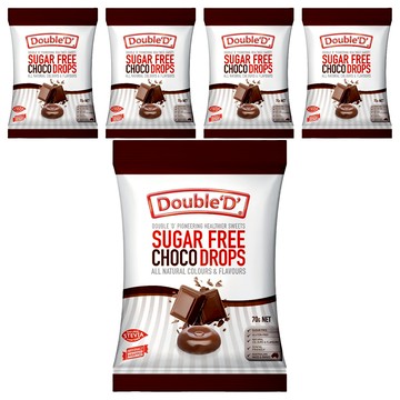 Double'D' 無糖糖果 經典可可  70g  5袋