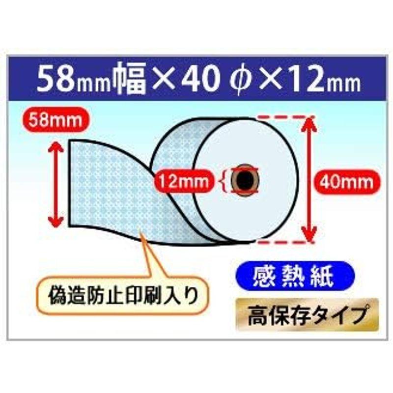 mita 電子 マネー クレジット 端末用 コピー 偽造防止 印刷入り 感熱 ロール紙 58×40×12 CG ブルー 高保存 タイプ (2