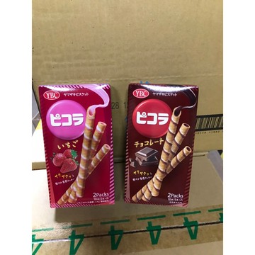 ~省錢一哥~日本進口 YBC 捲心酥 夾餡餅乾 脆迪酥 盒裝 49g 巧克力口味 草莓口味 超好吃