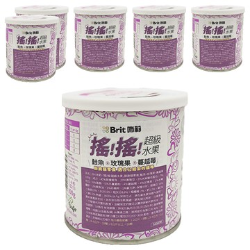 Brit 咘莉 搖搖超級水果酥脆貓零食系列 結紮貓適用鮭魚 + 玫瑰果 + 蔓越莓  絕育貓鮭魚 + 玫瑰果 + 蔓越莓  100g  6罐