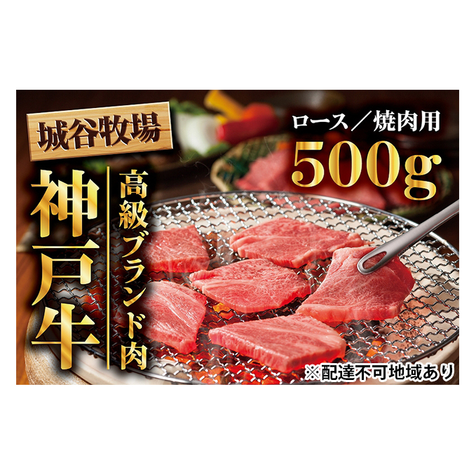 城谷牧場の神戸牛　ロース焼肉用500g