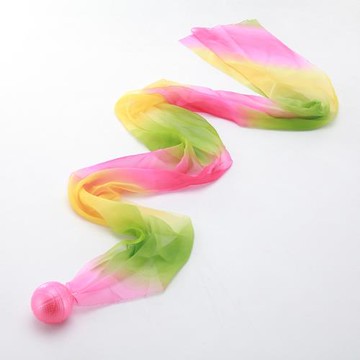 太極柔力球軟球雪紡布彩紗帶表演用球1.5米彩綢球彩帶長綢柔力球