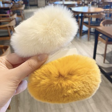 獺兔毛發夾秋冬新款劉海夾少女簡約可愛大發卡韓國東大門bb夾發飾