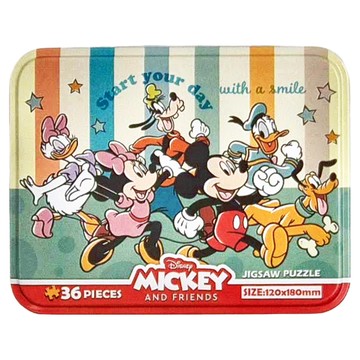 HUNDRED PICTURES 百耘圖 Mickey Mouse & Friends 米奇家族 鐵盒拼圖 尺寸:120x180mm  1盒  36片