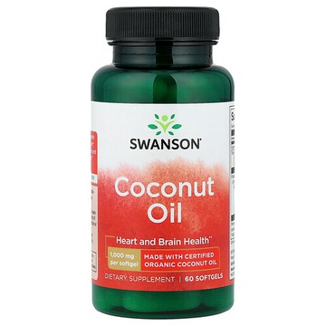 Swanson Vitamins, 椰子油，1000 毫克，60 粒軟膠囊