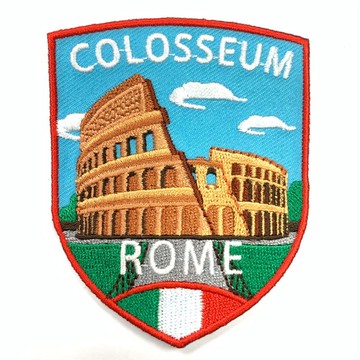 DIY刺繡徽章 義大利 羅馬競技場 布藝徽章 Patch 外套熨斗刺繡徽章 胸章 立體繡貼 裝飾貼 繡片貼 燙布 _廠商直送