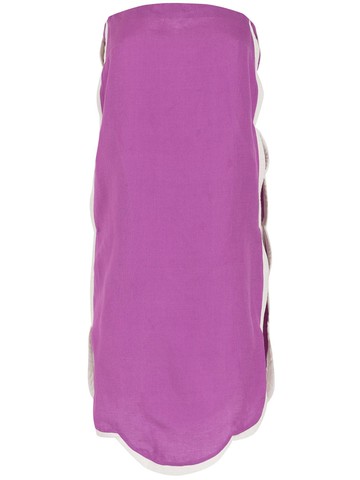 Adriana Degreas - scallop-edge strapless mini dress - women - Viscose/Linen/Flax - G - Purple