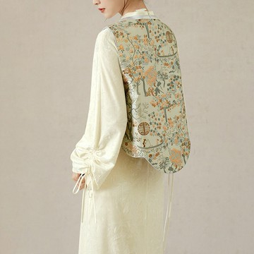 【巴黎精品】現貨+預購 新中式 長袖套裝兩件式裙裝-中國風唐裝刺繡背心連身裙女裝a1gq88