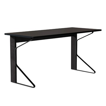 Kaari Desk 弧形方桌（黑色油氈桌面、黑橡木／黑鋼桌腳）