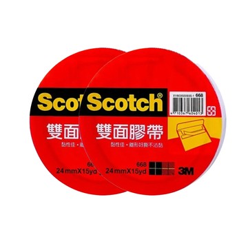 【龍品文創】3M 668 3/4 雙面膠帶 15y  18MM 2個入