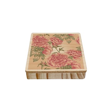 花系列 多功能木質方塊手機架 牡丹 客製化禮物 手機支架 手機座