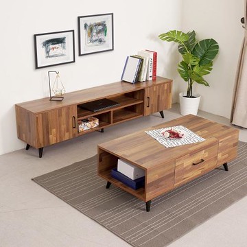 【Homelike】 喜家居客廳二件組(160cm電視櫃+茶几)(2色可選)(2136)