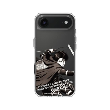 iPhone Air Clear Case（相機按鈕） 透明 - 進擊的巨人 Attack On Titan -S4 - \b里維兵長 (灰階)