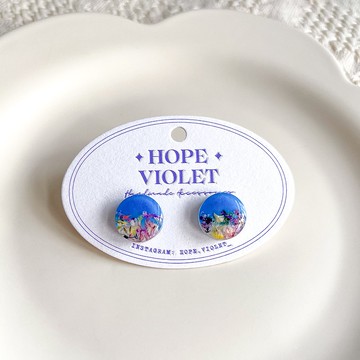 藍天海洋花朵耳環- Blue Sky Ocean