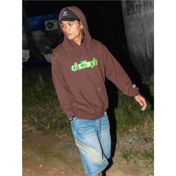 ChillHigh 光圈炫彩LOGO基本款簡約復古休閑加絨加厚帶帽套頭衛衣