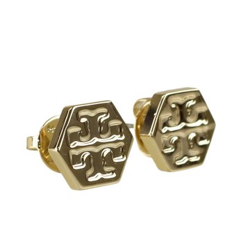 Tory burch 六角形壓印雙T-LOGO造型耳環